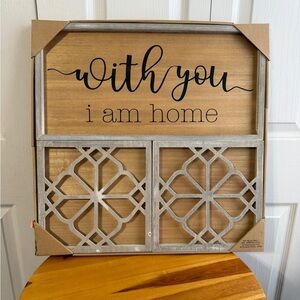 3 piece wood wall art medallion With You I am Home